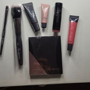 Lot of Ulta makeup and brushes with bag